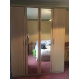 MODERN MIRRORED QUADRUPLE DOOR WARDROBE UNIT - ASSEMBLY REQUIRED