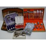 VARIOUS BOXED SETS OF CUTLERY & QUANTITY LOOSE CUTLERY
