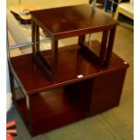 MACINTOSH MAHOGANY FOLD OVER TROLLEY WITH MATCHING NEST OF 2 TABLES