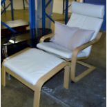 IKEA STYLE EASY CHAIR WITH MATCHING FOOT STOOL