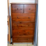 MODERN STAINED PINE 2 OVER 4 CHEST