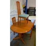 MODERN TEAK TABLE WITH 3 CHAIRS