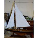 WOODEN YACHT DISPLAY ON STAND