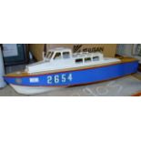 PAINTED WOODEN MODEL BOAT