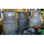 3 VARIOUS MILK CHURNS