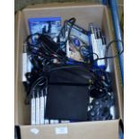 BOX CONTAINING PLAYSTATION 2 CONSOLE WITH VARIOUS ACCESSORIES