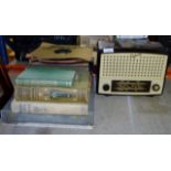 VINTAGE DEFIANT RADIO, QUANTITY BOOKS & SMALL QUANTITY OLD RECORDS