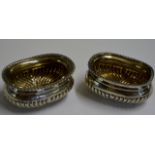 PAIR OF CHESTER SILVER OPEN SALTS