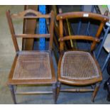 2 MAHOGANY BERGER CANE CHAIRS