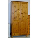 PINE DOUBLE DOOR WARDROBE