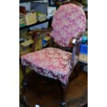 MAHOGANY FRAMED PADDED CHAIR