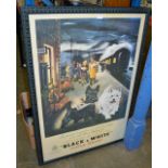 LARGE FRAMED ADVERTISING PICTURE - BLACK & WHITE SCOTCH WHISKY