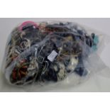 BAG WITH LARGE QUANTITY VARIOUS COSTUME JEWELLERY