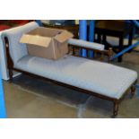 MAHOGANY FRAMED CHAISE LONGUE