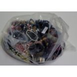 BAG WITH LARGE QUANTITY VARIOUS COSTUME JEWELLERY