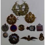 QUANTITY VARIOUS ENAMEL BADGES, MILITARY BADGES ETC