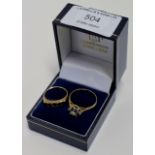 2 X 9 CARAT GOLD DRESS STONE RINGS