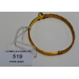 9 CARAT GOLD BANGLE - WEIGHT = APPROXIMATELY 6.4 GRAMS