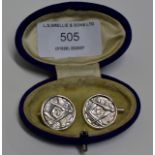 PAIR OF STERLING SILVER MASONIC CUFFLINKS