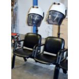 TWIN HAIRDRESSING CHAIR WITH HAIR DRYER ATTACHMENTS