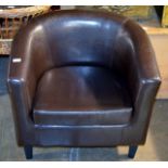 MODERN LEATHER TUB CHAIR