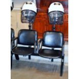 TWIN HAIRDRESSING CHAIR WITH HAIR DRYER ATTACHMENTS