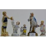 5 VARIOUS 19TH CENTURY CONTINENTAL PORCELAIN FIGURINE ORNAMENTS