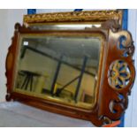 INLAID MAHOGANY WALL MIRROR & 2 OTHER MIRRORS