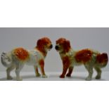 PAIR OF LARGE STAFFORDSHIRE STYLE WALLY DOGS