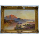 15" X 23½" GILT FRAMED OIL ON CANVAS "NEAR ARDLUI, LOCH LOMOND" SIGNED F.E. JAMIESON (FRANK E.