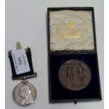LONG SERVICE MEDAL WITH RIBBON & NATIONAL RIFLE ASSOCIATION MEDAL WITH FITTED BOX