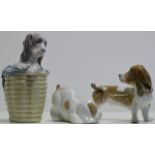 2 LLADRO DOG ORNAMENTS & NAO DOG ORNAMENT