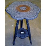 INDIAN CARVED WOODEN OCCASIONAL TABLE