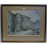 17¾" X 23½" FRAMED PRINT "LADIES IN STREET" BY WILLIAM RUSSELL FLINT R.A. & SIGNED IN PENCIL BY