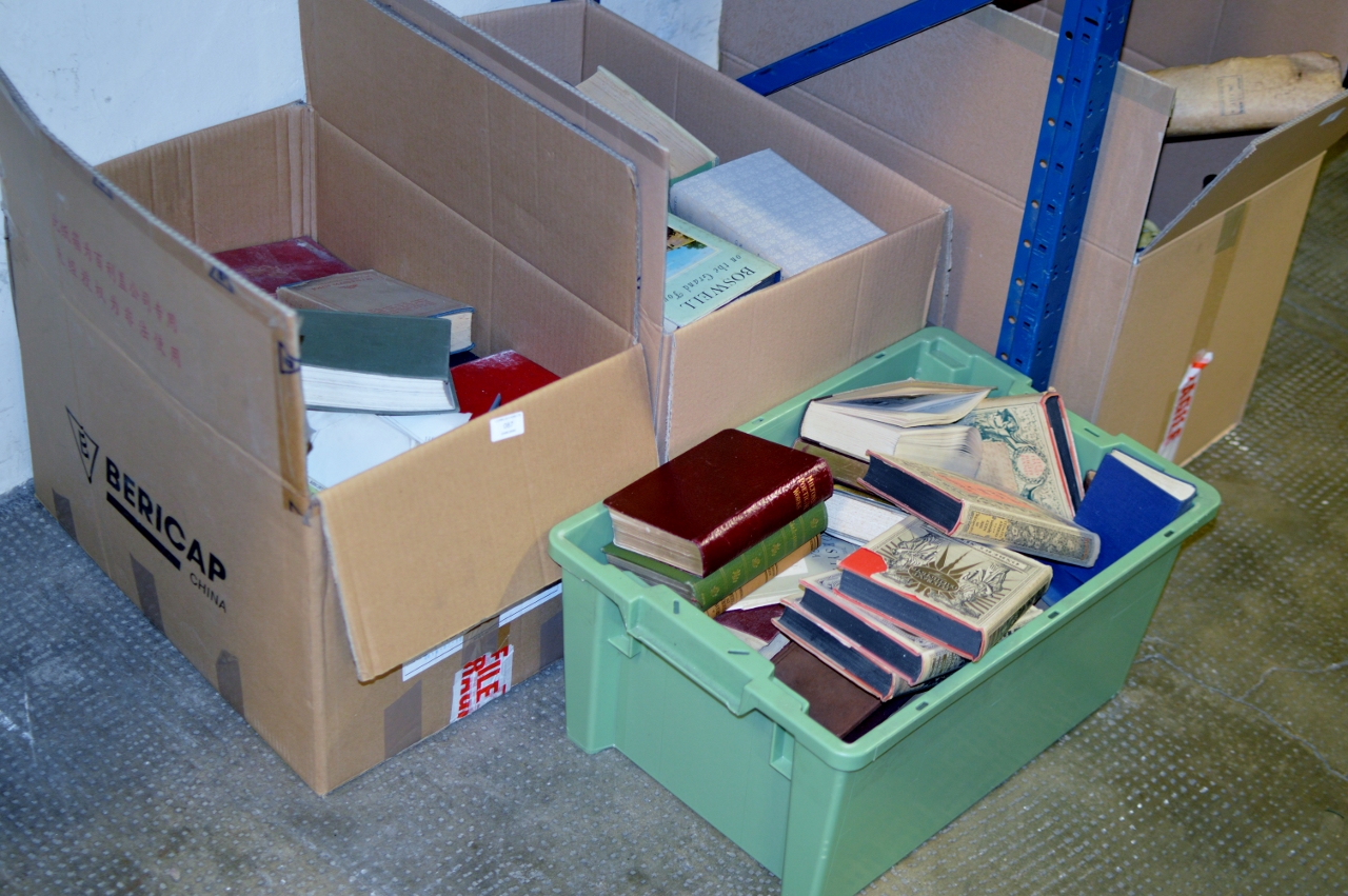 3 BOXES WITH VARIOUS OLD BOOKS & NOVELS