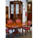 6 PIECE REPRODUCTION ITALIAN STYLE DINING ROOM SUITE - WALL UNIT, TABLE, 4 CHAIRS