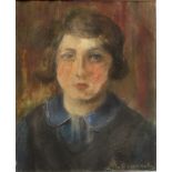 G. SOTTOCORNOLA CRAYON PORTRAIT SIGNED XX CENTURY CM 27,5 X33,4