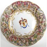 NEAPOLITAN PORCELLAIN ALZATA WITH LIFEMOMENTS POLICROM AND RELIEF DECOR WITH FEMALE FIGURES AS