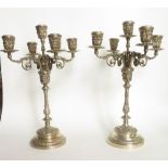 ITALIAN PAIR OF SILVER CANDLESTICKS 1935 CA H. CM37