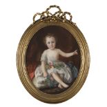 19TH CENTURY BRITISH SCHOOL PORTRAIT OF A CHILD pastel on paper laid down on canvas, oval 80cm x