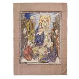 MANNER OF SELWYN IMAGE ARTS & CRAFTS EMBROIDERED HANGING PANEL, CIRCA 1920 depicting the Nativity,