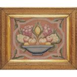 MANNER OF OMEGA WORKSHOP AND DUNCAN GRANT EMBROIDERED WOOLWORK PANEL, CIRCA 1910 depicting a bowl of