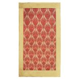 MANNER OF EDOUARD COLONNA ART NOUVEAU WOVEN SILK DAMASK HANGING PANEL, FRENCH CIRCA 1900 depicting a