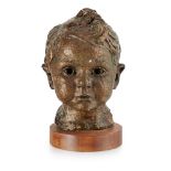 [§] BENNO SCHOTZ (1891-1984) SIMONE Bronzed plaster, signed BENNO SCHOTZ, raised on a wooden