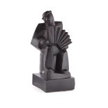 AFTER JAN & JOEL MARTEL 'ACCORDEONISTE' patinated terracotta model of an accordion player,