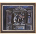 [§] HAMISH REID (SCOTTISH 1929-2005) MONUMENT signed and dated '60, oil on canvas 52.5cm x 75.5cm (