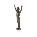 WILLARD DRYDEN PADDOCK (1873-1956) BRONZE FIGURE OF A MAN with arms upstretched, signed and dated in
