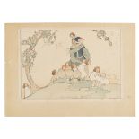 BERTHA LUM (1869-1954) 'THE PIPER' coloured woodcut, 1916, signed, dated and numbered in pencil,