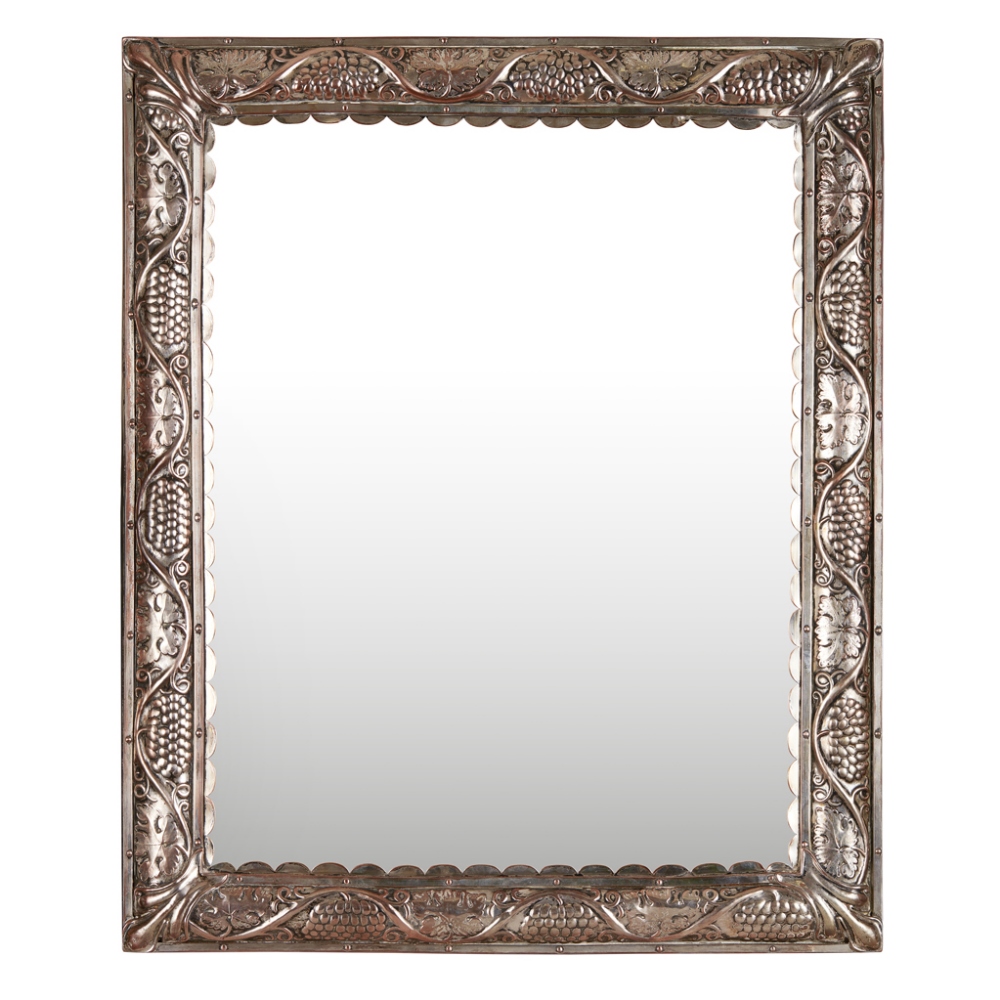 DUCHESS OF SUTHERLAND CRIPPLES GUILD RARE ARTS & CRAFTS SILVER PLATED WALL MIRROR, CIRCA 1905 the