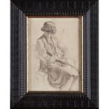 [§] EVELYN GIBBS (BRITISH 1905-1991) SEATED STUDY signed and dated 1928, pencil and bodycolour